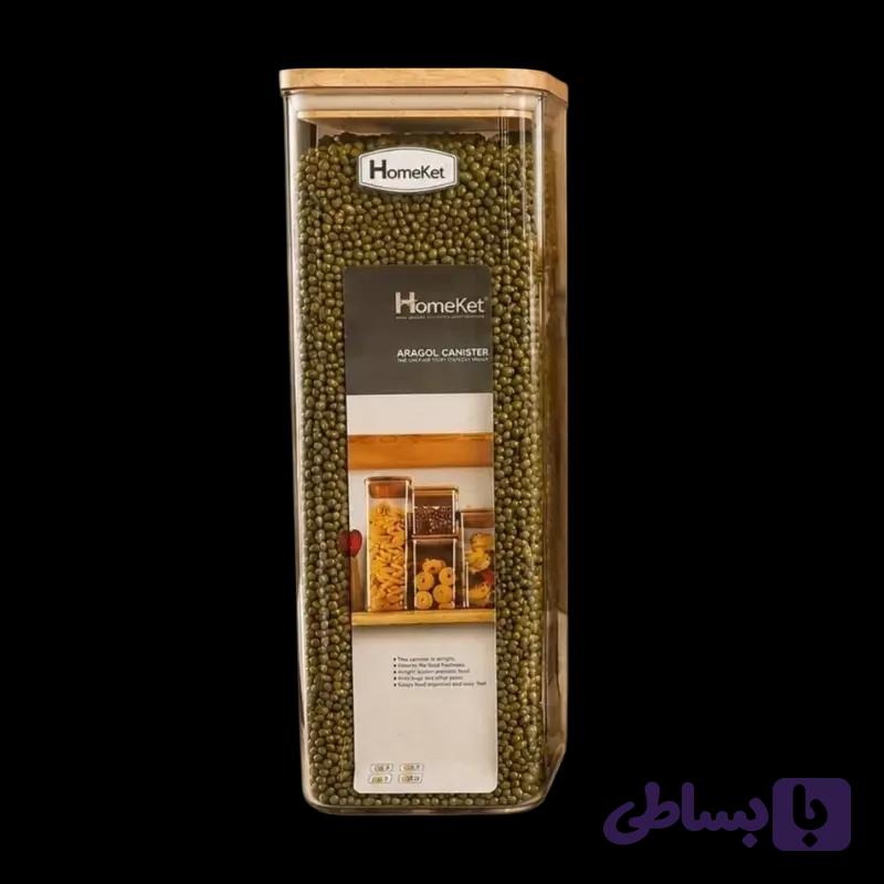 جا حبوباتی مربع درب چوبی سایز 4 آراگل هوم کت — تصویر 1