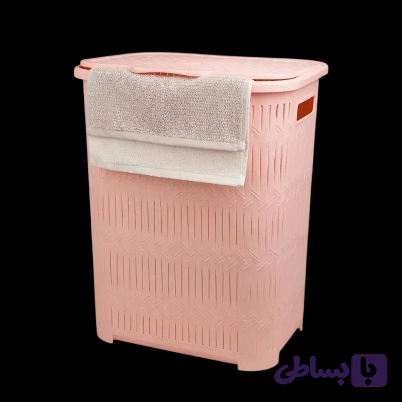 سبد رخت دربدار بلند طرح بامبو لیمون کد 1510 — تصویر 1