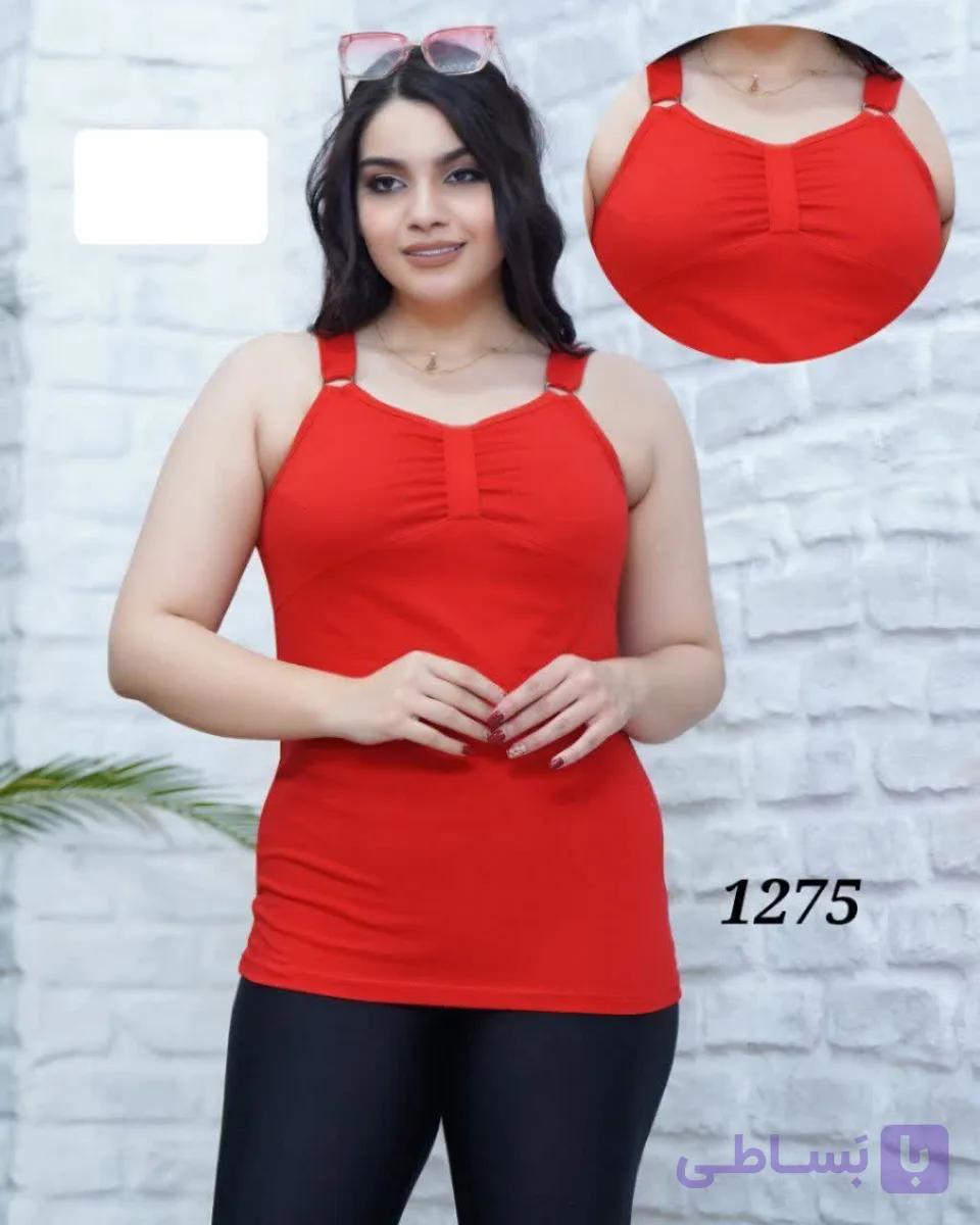 تاپ رکابی زنانه دو حلقه مدل 1275 | پنبه سوپر کویر سمنان | سایز 46 تا 48 — تصویر 1
