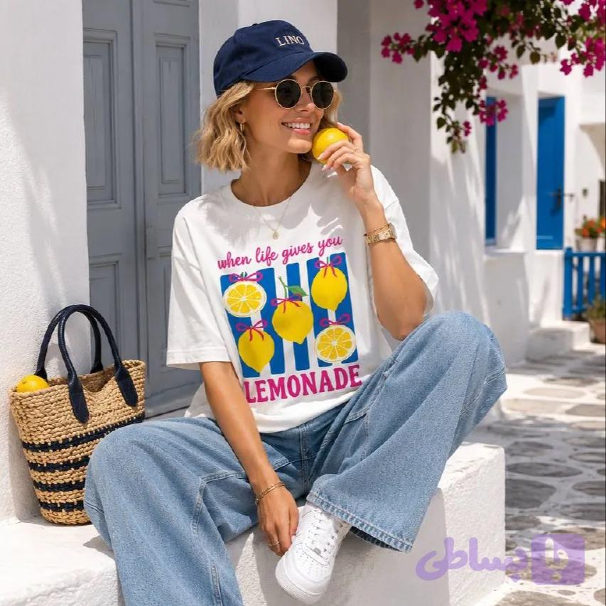 تیشرت پنبه چاپ لیموناد