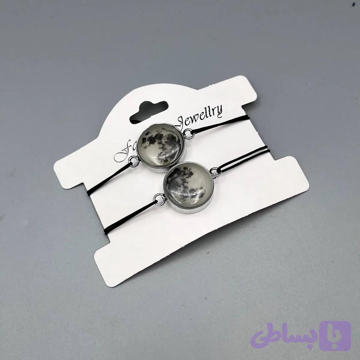 دستبند ست ماه شب تاب با نخ دستبندی