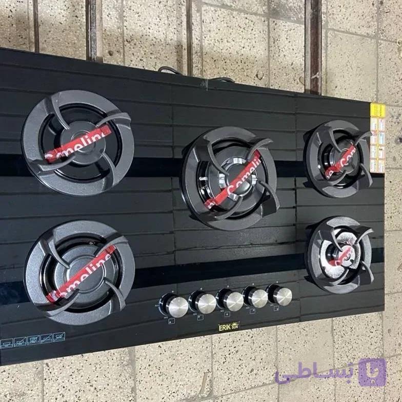 اجاق گاز صفحه ای  توکار شیشه ای  اریکسان مدل چدن j4 مشکی
