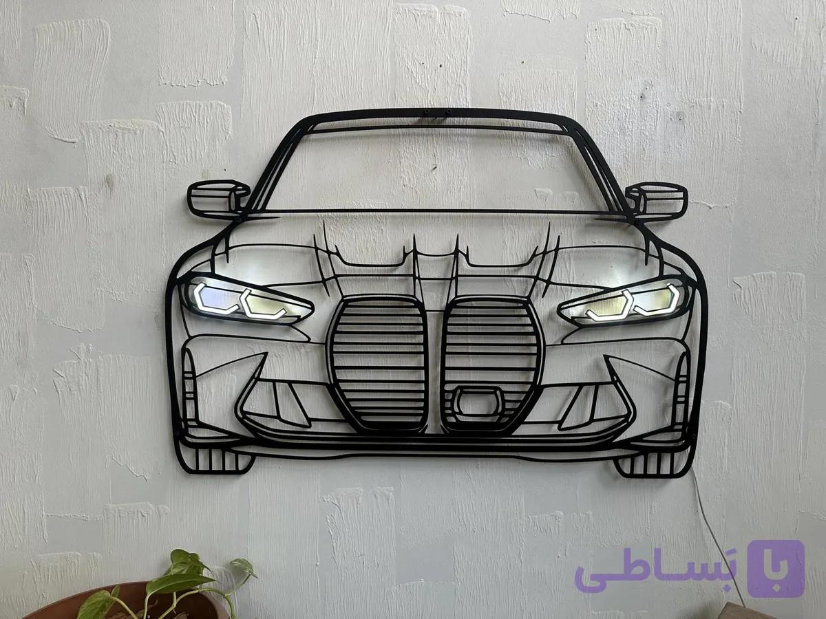 تابلو خطی BMW | تابلو دیواری دکوراتیو ماشین دست‌ساز — تصویر 1