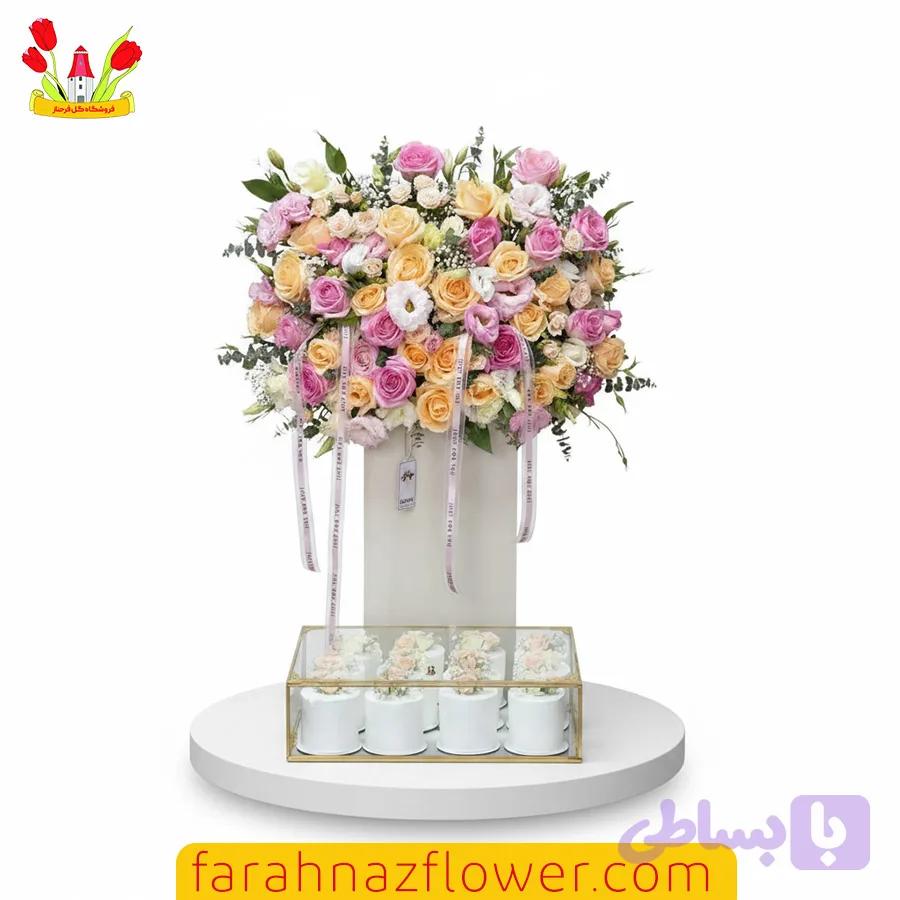 باکس گل خواستگاری ارکیده، داوودی و رز کد K038 | گل فرحناز