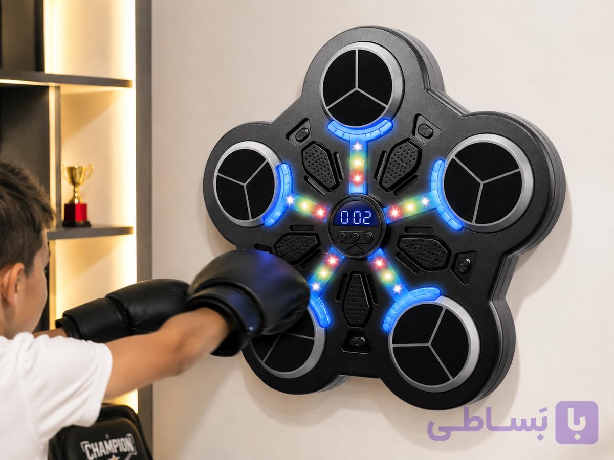 دستگاه بوکس موزیکال هوشمند دیواری مدل Music Boxing Target همراه دستکش