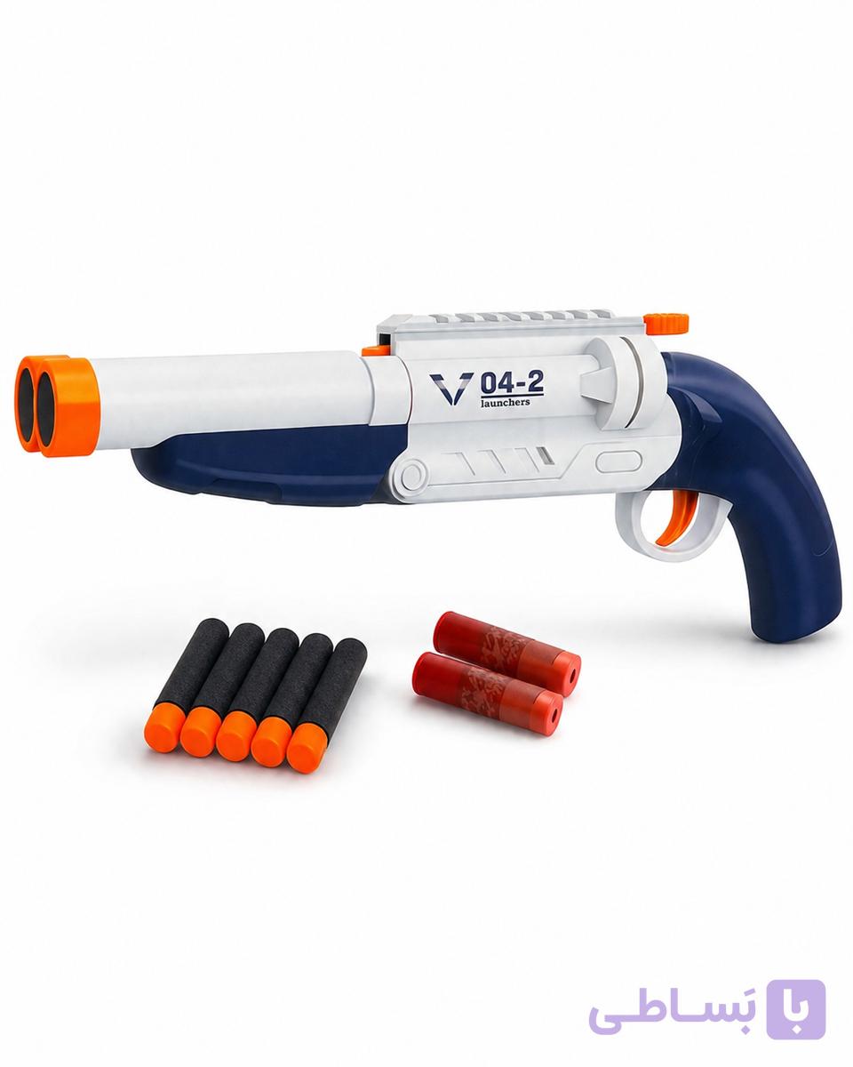 تفنگ اسباب‌بازی دو لول تیر فومی Blast Soft Bullet Gun مدل V04_2