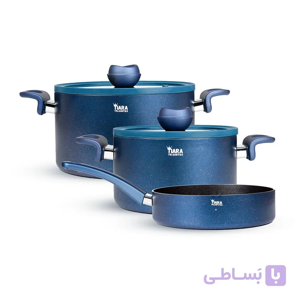 سرویس ۱۲ پارچه گرانیتی تیارا مدل Selin رنگ آبی — تصویر 1
