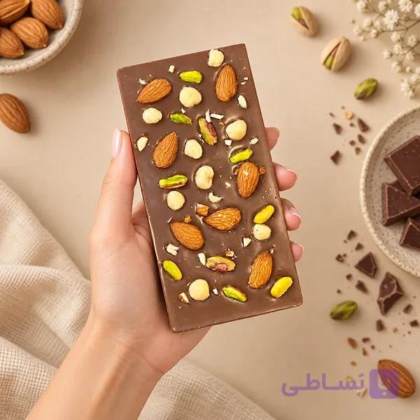 شکلات تخته ای دست ساز مغز دار سفید — تصویر 1