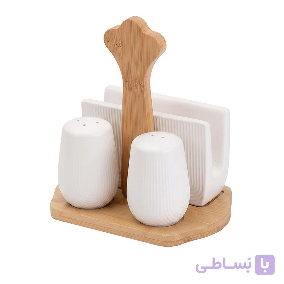 ست نمک پاش، فلفل پاش و جای دستمال کاغذی مدل WH-0051 — تصویر 1