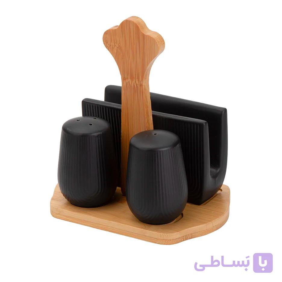 ست نمک پاش، فلفل پاش و جای دستمال کاغذی مدل BL-0052 — تصویر 1