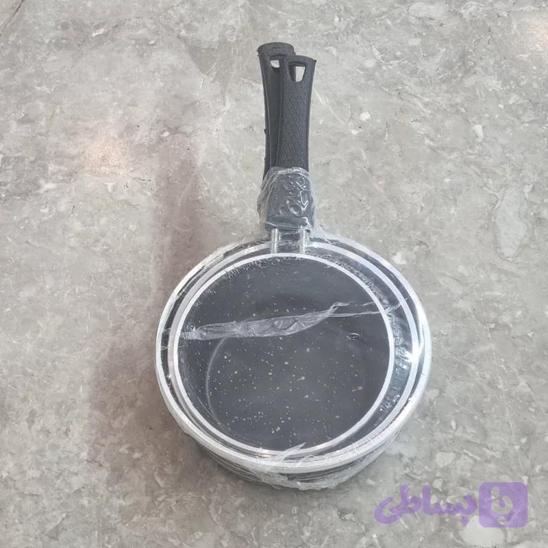 ماهیتابه 3 تکه دانشجویی لب چدن تک دسته گرانیتی