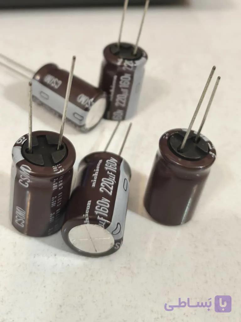 خازن الکترولیتی 220 میکروفاراد 160 ولت نیچیکون 220uf 160v nichicon — تصویر 1