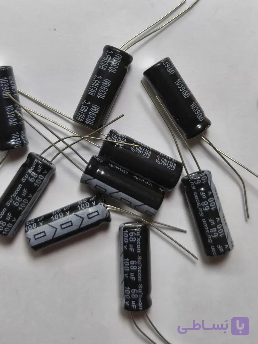 خازن الکترولیتی 68 میکروفاراد 100 ولت سسکون 68uF 100V SUSCON