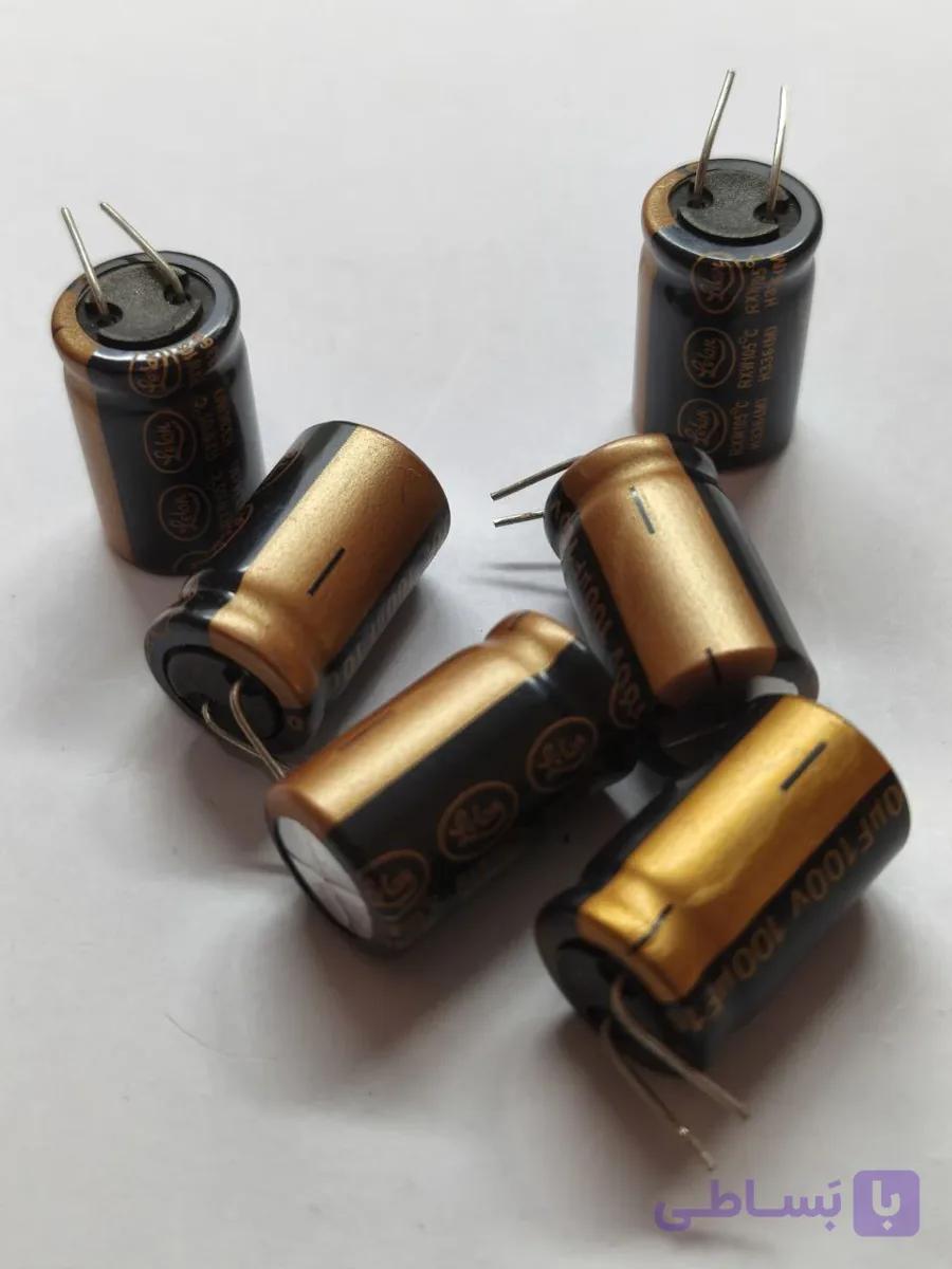 خازن الکترولیتی 100 میکروفاراد 100 ولت للون گلد 100uF 100V LELON GOLD