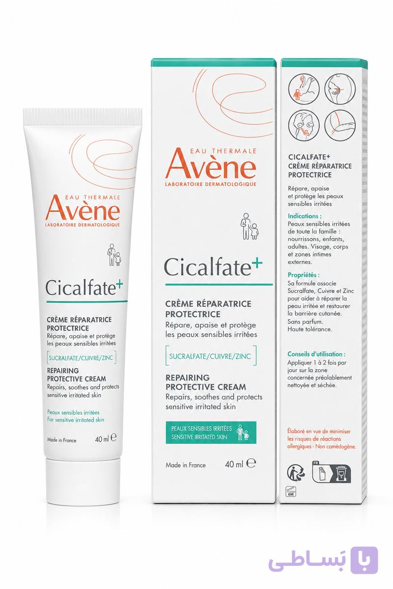 کرم ترمیم‌کننده اون Avène سیکالفیت پلاس Cicalfate+ | ترمیم‌کننده، تسکین‌دهنده و محافظ پوست، حجم ۴۰ میل (اورجینال)
