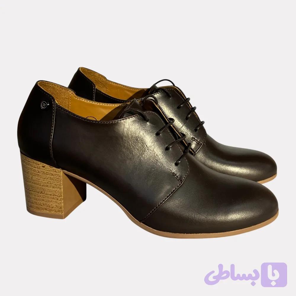 کفش آکسفورد پاشنه دار زنانه چرم — تصویر 1