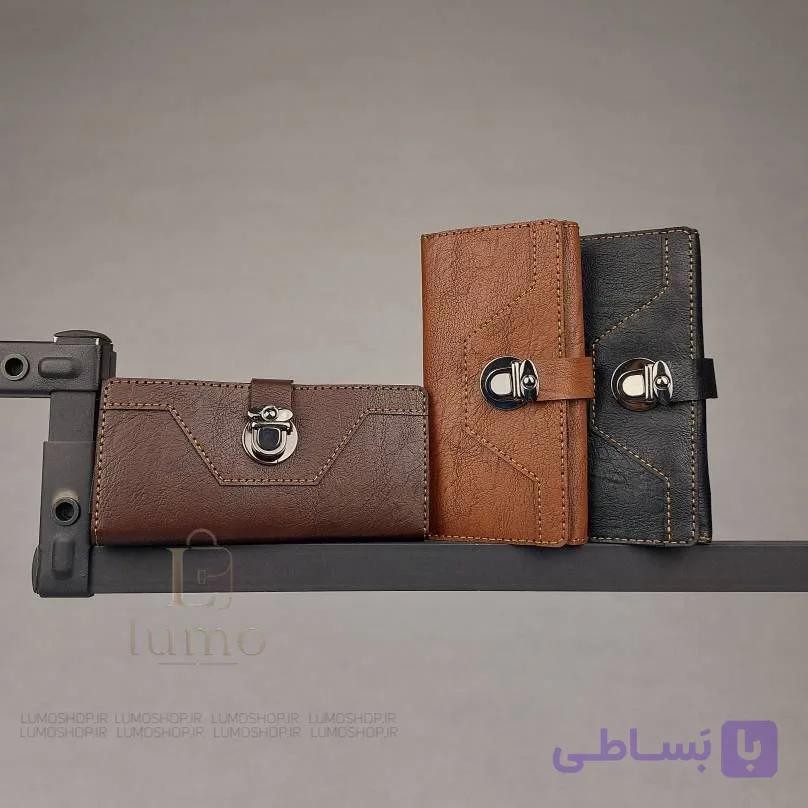 کیف پول قفل‌دار سوگو | ۱۰ جای کارت و جای موبایل | کیف لومو — تصویر 1