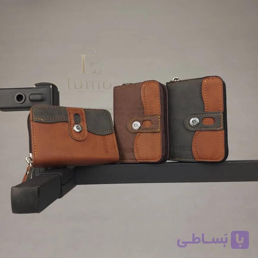 کیف پولی زیپی آکاردیونی | ۱۱ جای کارت | چرم مصنوعی وارداتی — تصویر 1