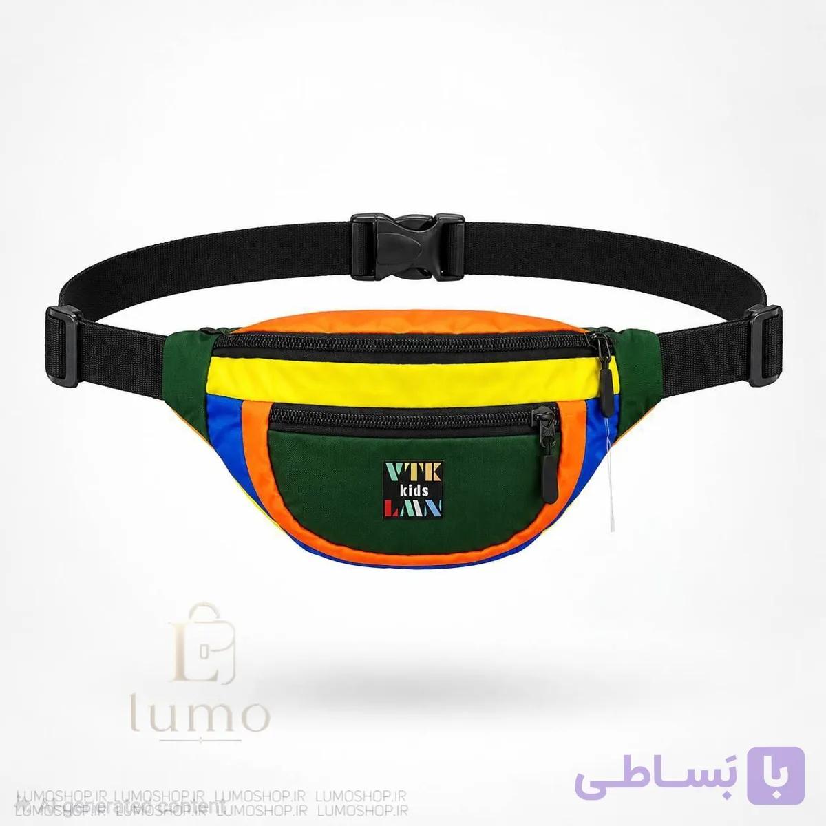 کیف کمری هفت رنگ | برزنتی و قابل شستشو | مناسب خانم و آقا — تصویر 1