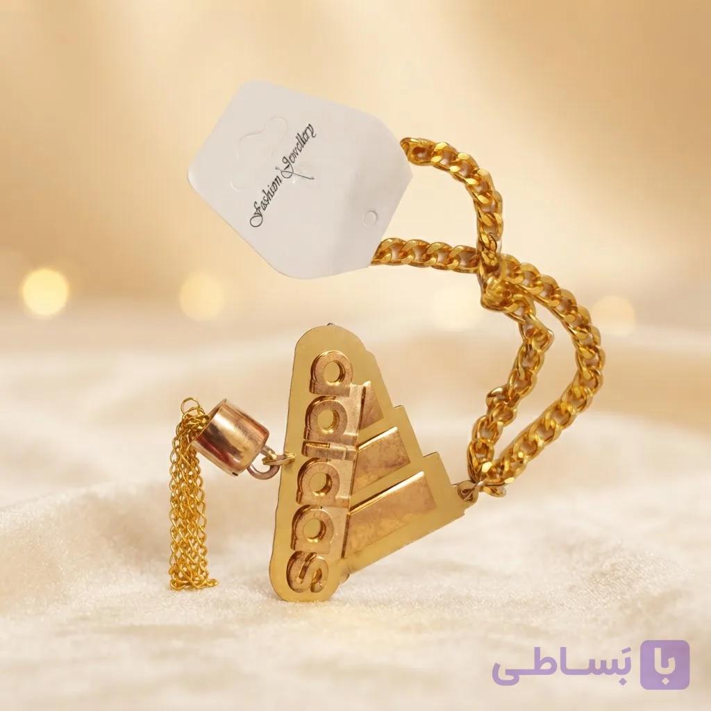 آویز طلایی آدیداس سه خط