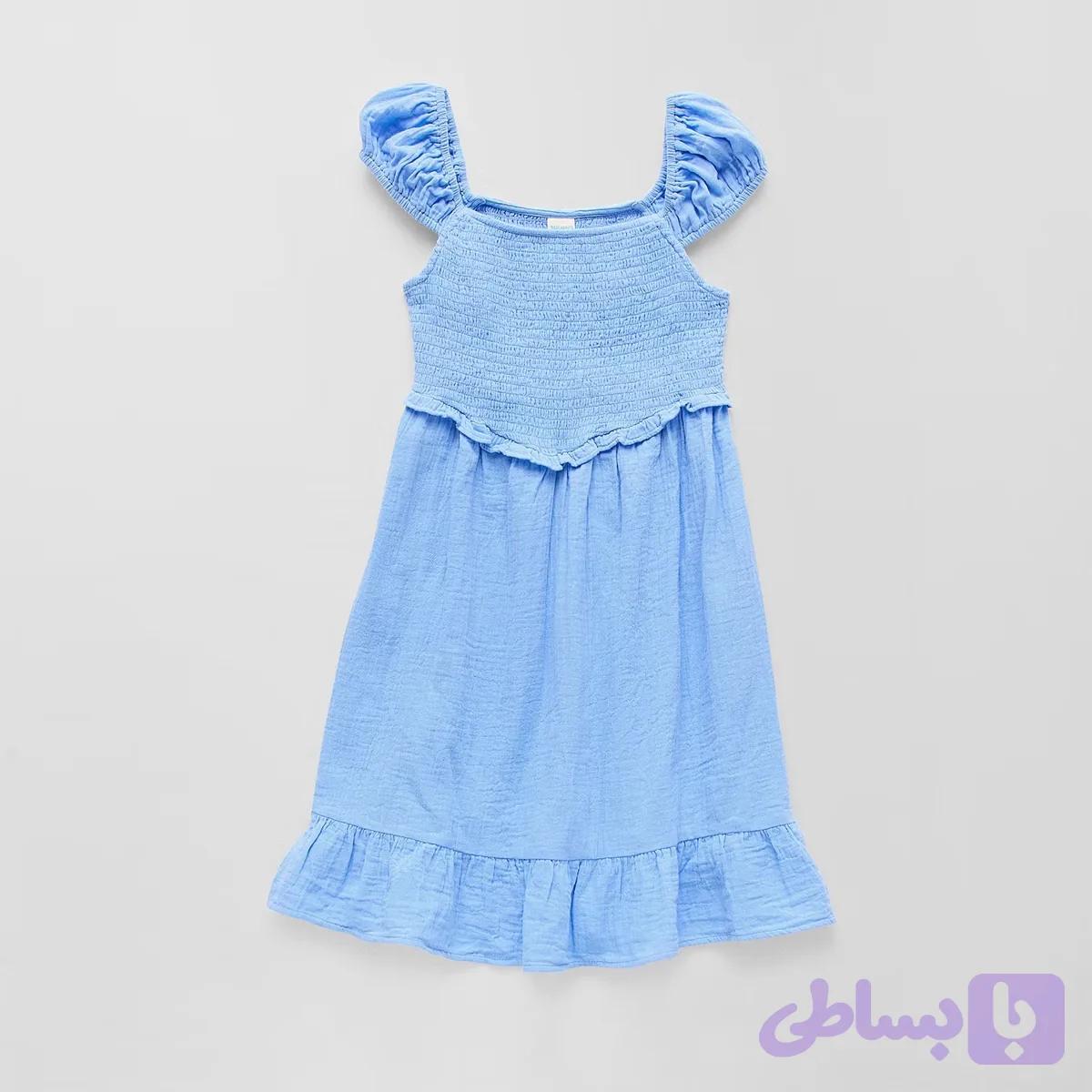 سارافون آبی چیندار دخترانه وارداتی مارک jcpenny