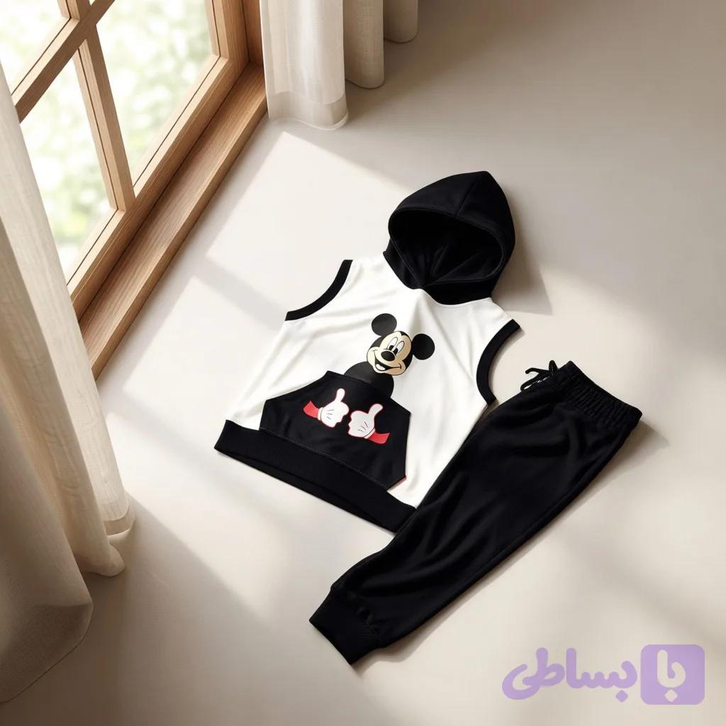 وست و شلوار پاییزه پسرانه وارداتی برند B.O.S.S طرح میکی موس