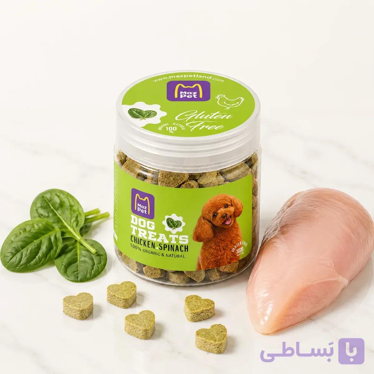 بیسکوئیت تشویقی سگ با طعم مرغ و اسفناج — تصویر 1