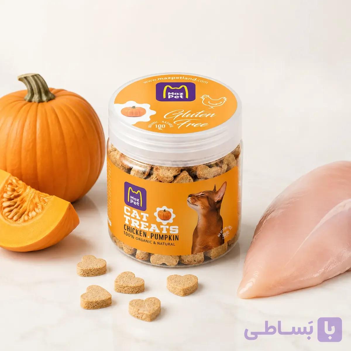 بیسکوئیت تشویقی گربه با طعم ماهی و کدو حلوایی — تصویر 1