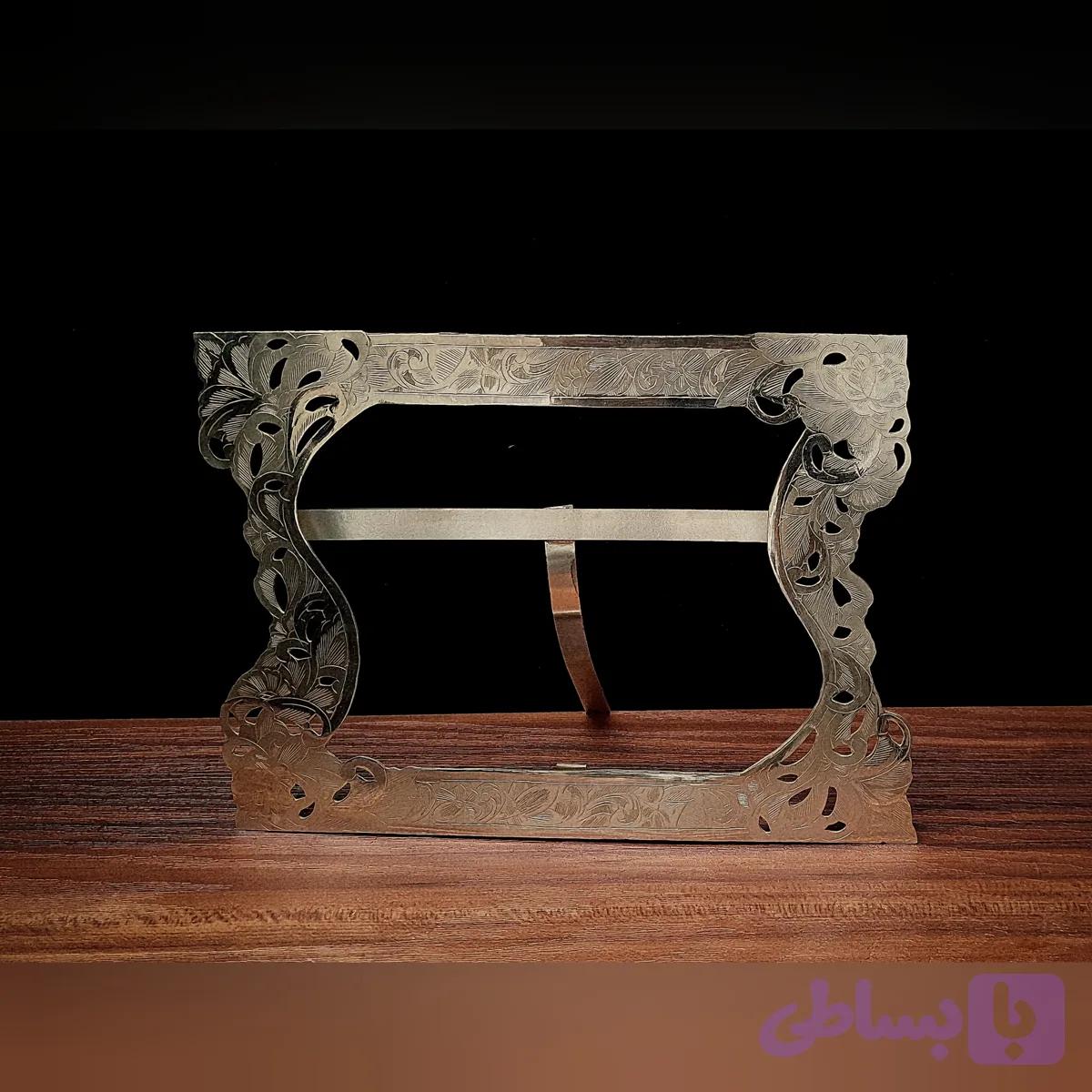 قاب عکس مستطیل طرح نقره قلم تبریز کد 116_ نقره فرج اللهی
