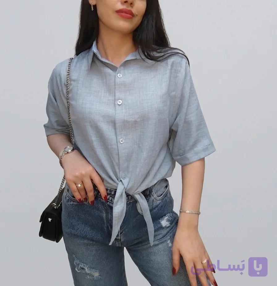 شومیز زنانه جلوگره مدل نبات — تصویر 1