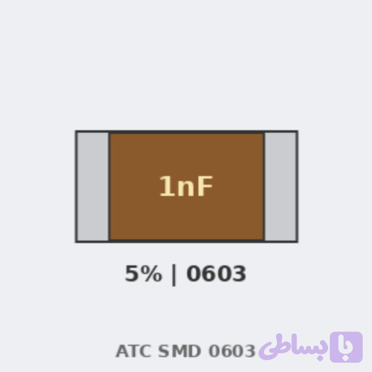 خازن SMD 1nF - دقت 5% - پکیج 0603