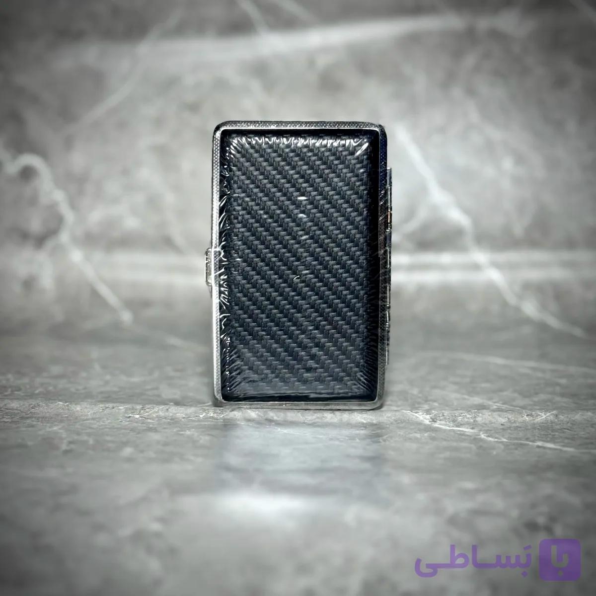کیف و جعبه سیگار چرمی - ‌مشکی طرحدار
