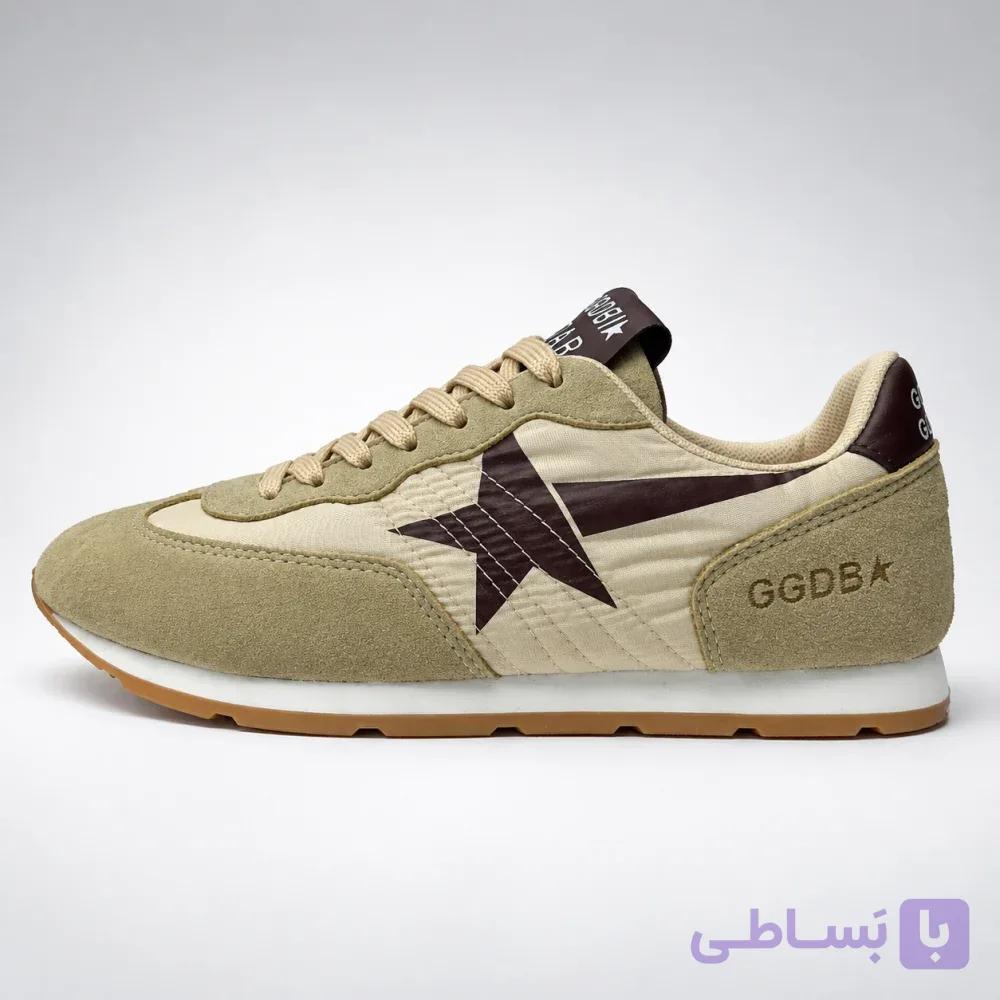 کتونی زنانه گلدن گوس رانینگ سول کرم قهوه‌ای | Golden Goose Running Sole Cream Brown — تصویر 1