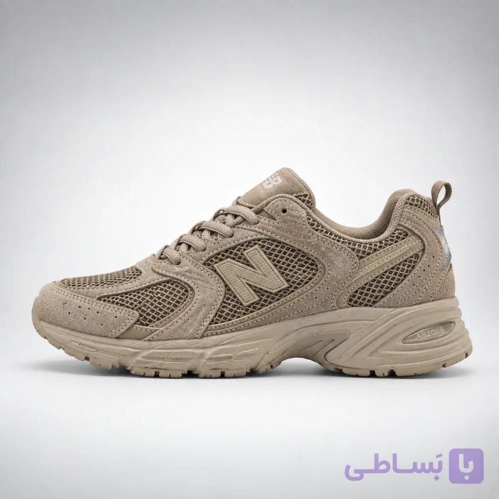 کتونی زنانه نیوبالانس 530 کرم قهوه‌ای | New Balance 530 Beige Brown — تصویر 1