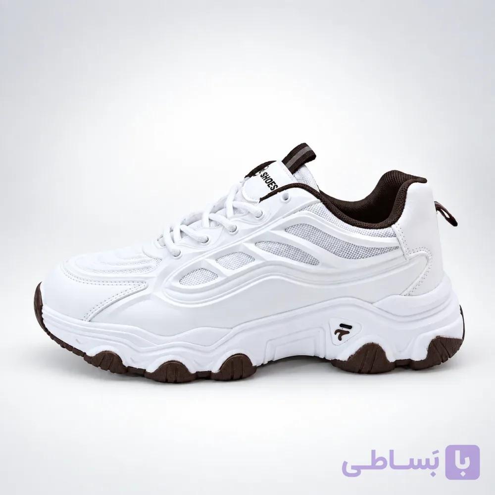 کتونی زنانه مک لینیت سفید قهوه ای | Maklinit White Brown — تصویر 1