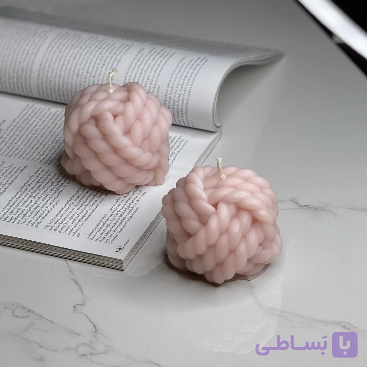 شمع بافت کروی Vintage Pink — تصویر 1