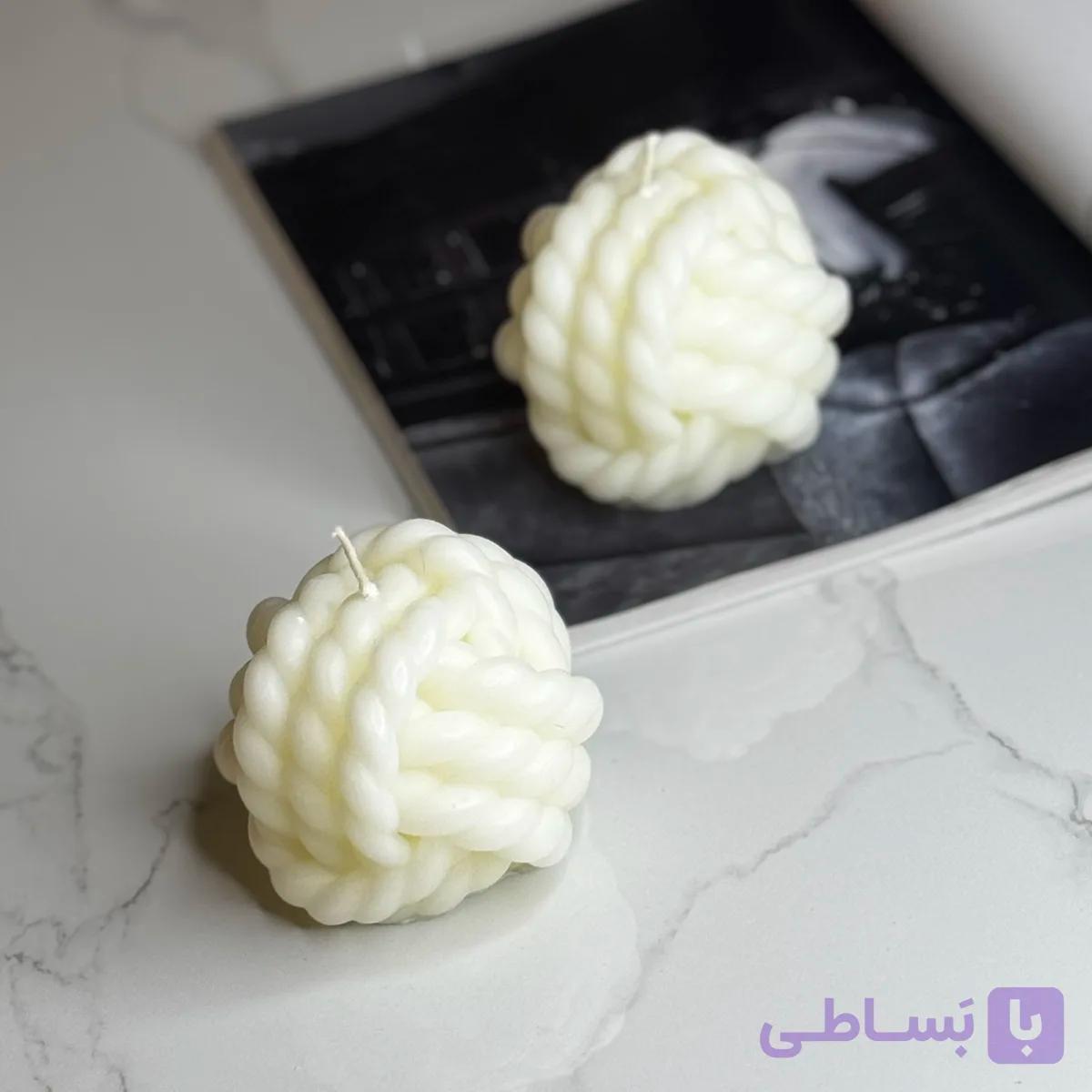 شمع بافت کروی Off White — تصویر 1