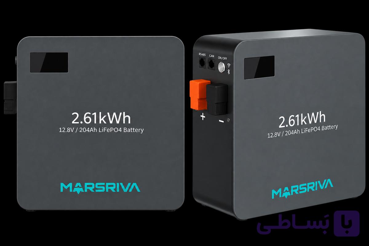 باتری لیتیومی 2.61 کیلووات ساعت 204 آمپر 12.8ولت برند MARSRIVA مدل MR-LFP12-200-WMD