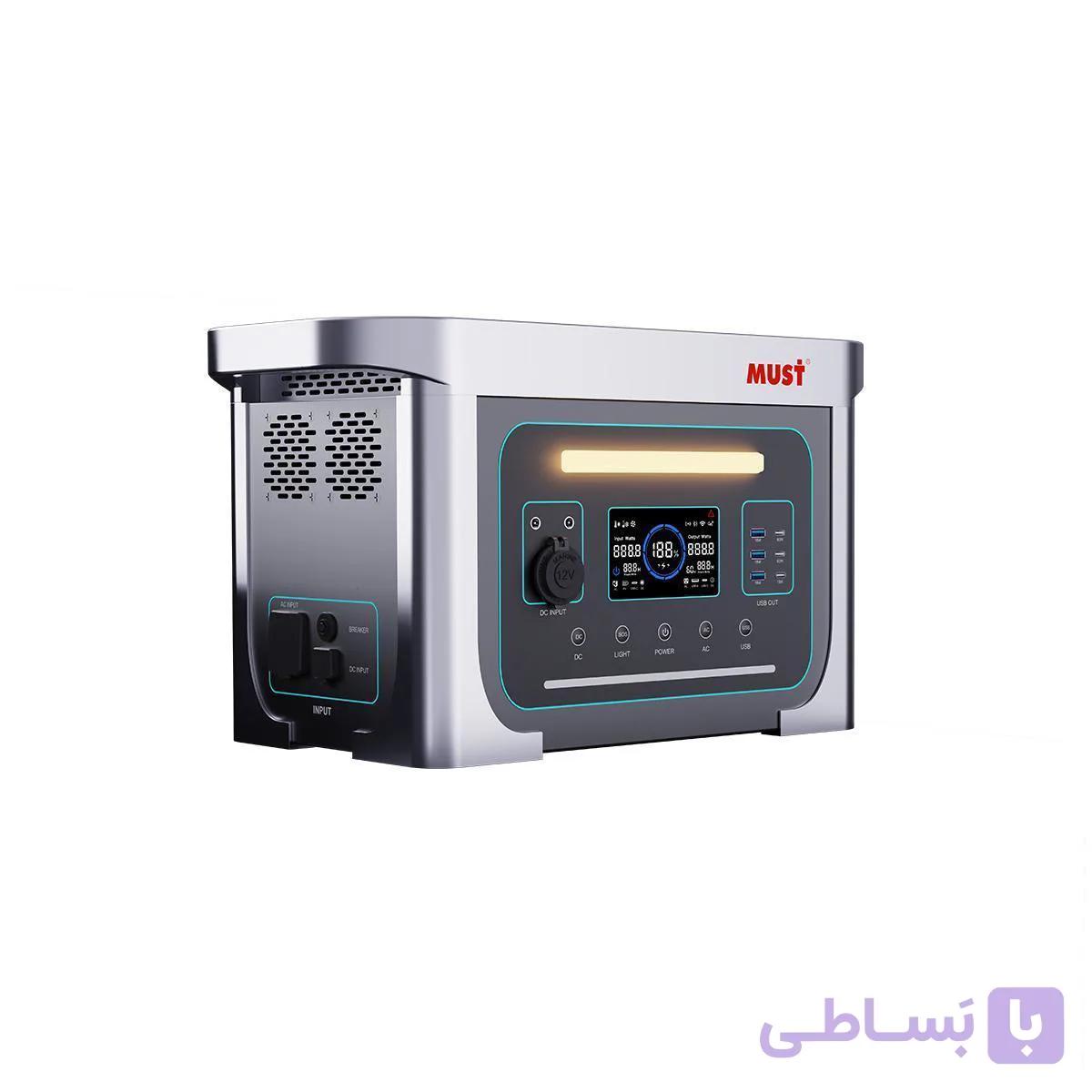 پاور استیشن خورشیدی (1000W-1500W) باتری لیتیومی 1.536 کیلووات ساعت برند MUST — تصویر 1