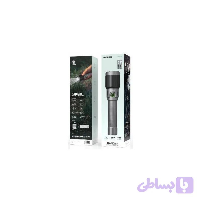 چراغ قوه شارژی قدرتمند ضد آب گرین لاین مدل Ranger Portable LED Torch 3000 mAh کد 3000