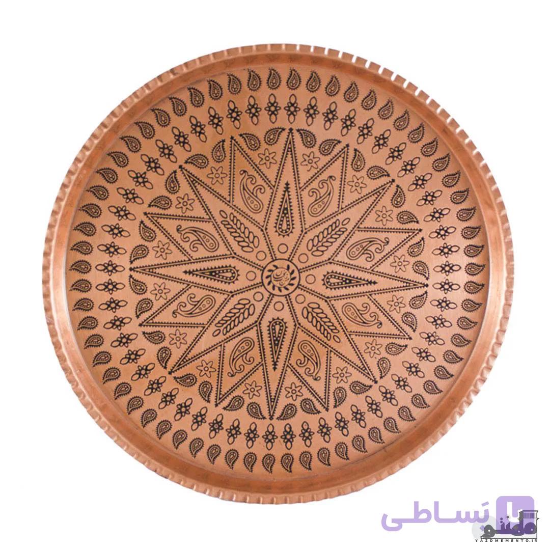 سینی مسی زنجان طرح گرد سایز 3 دهنه 20 — تصویر 1