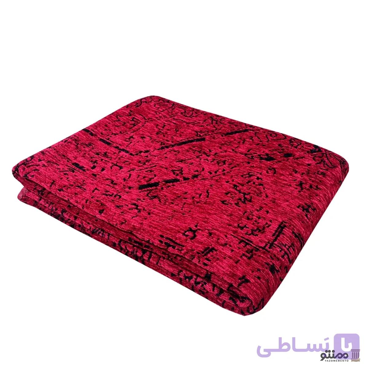 روفرشی دو رو مخمل زرتاب طرح صبرا رنگ سبز — تصویر 1