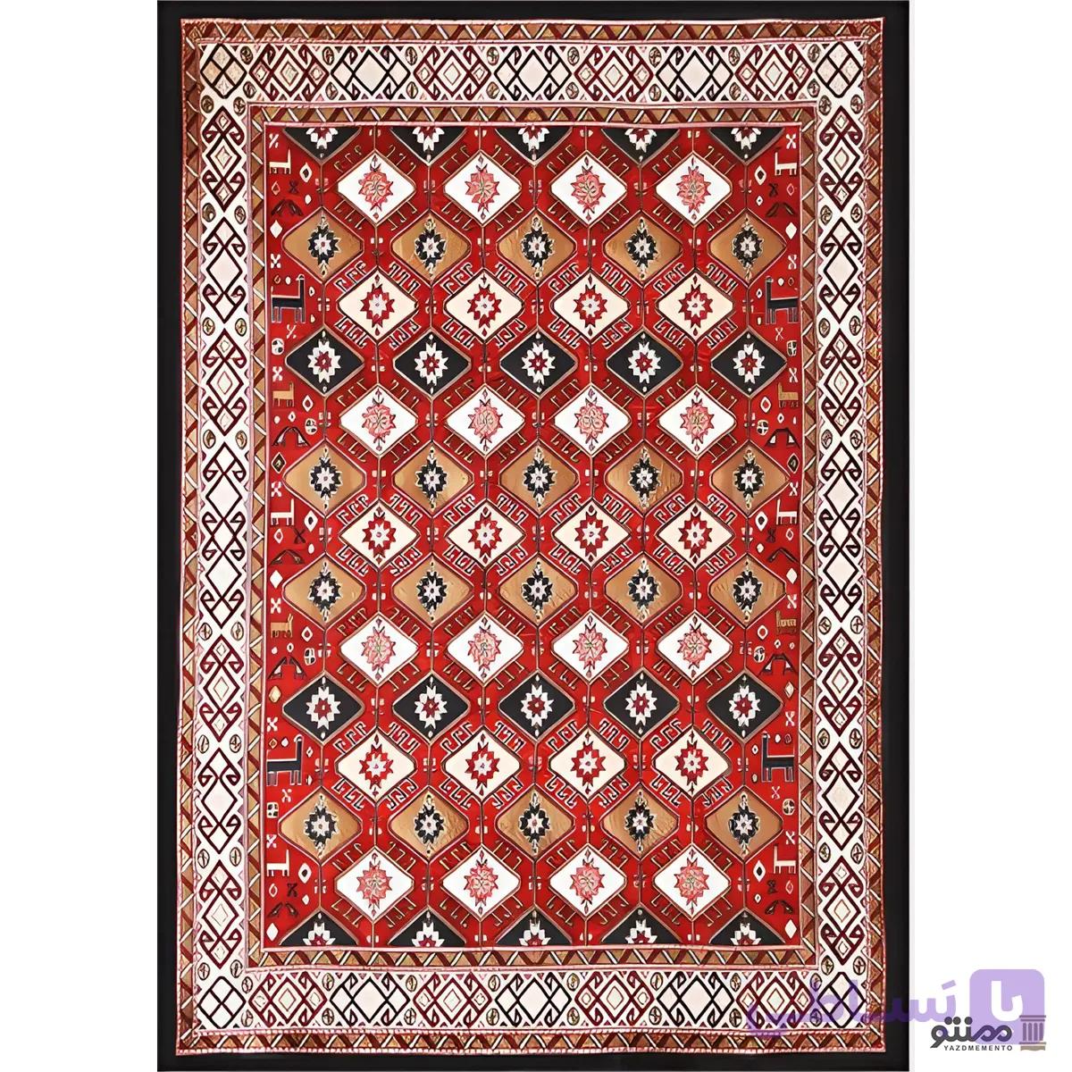 روفرشی مخمل زرباف یزد طرح دیپلمات کد 468 — تصویر 1