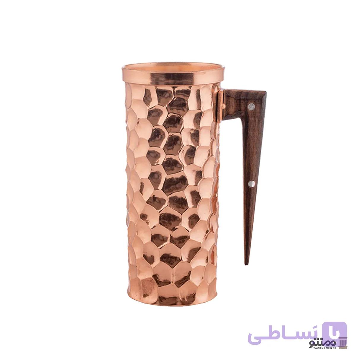 پارچ رنگی مسی مدرن مدل استوانه چکشی مشکی — تصویر 1
