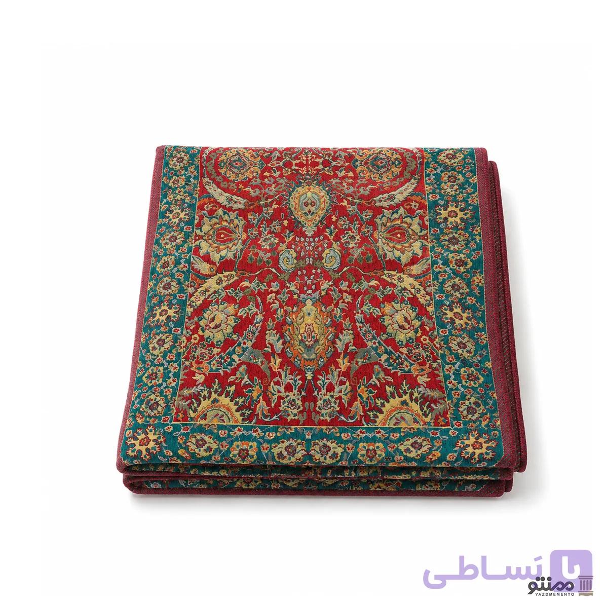 روفرشی یزد افشین دو شانل دو رو مخمل کد 250 قرمز و سرمه ای — تصویر 1