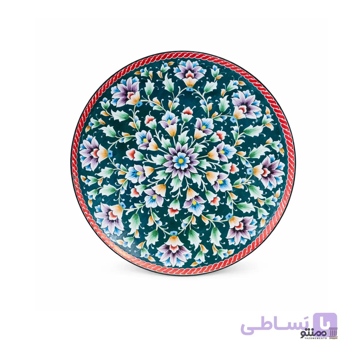 بشقاب میناکاری باغ گل ویکتوریا دهنه 16 سانتی متری