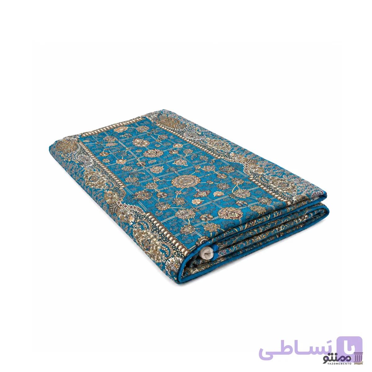 روفرشی مخمل ابریشم گلبار نوین رنگ آبی — تصویر 1