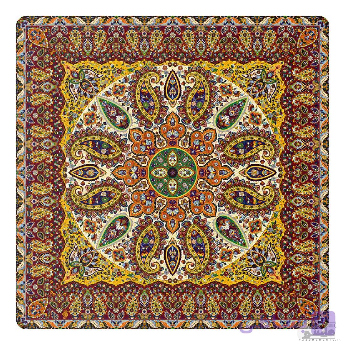 رومیزی مربع ترمه طرح سپنتا کد 851 — تصویر 1