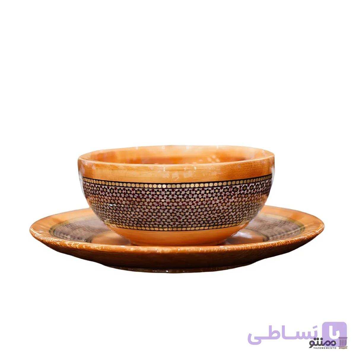 کاسه و بشقاب چوب و خاتم کاری آقاجانی — تصویر 1
