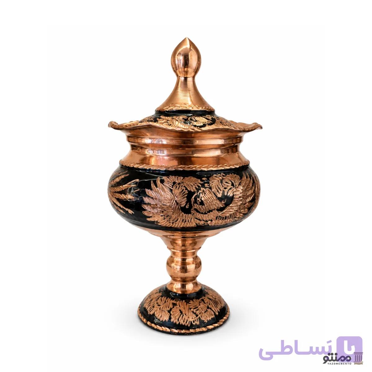 آجیل خوری مسی مدل سفینه ای الماس تراش نانو شده 16*28 — تصویر 1